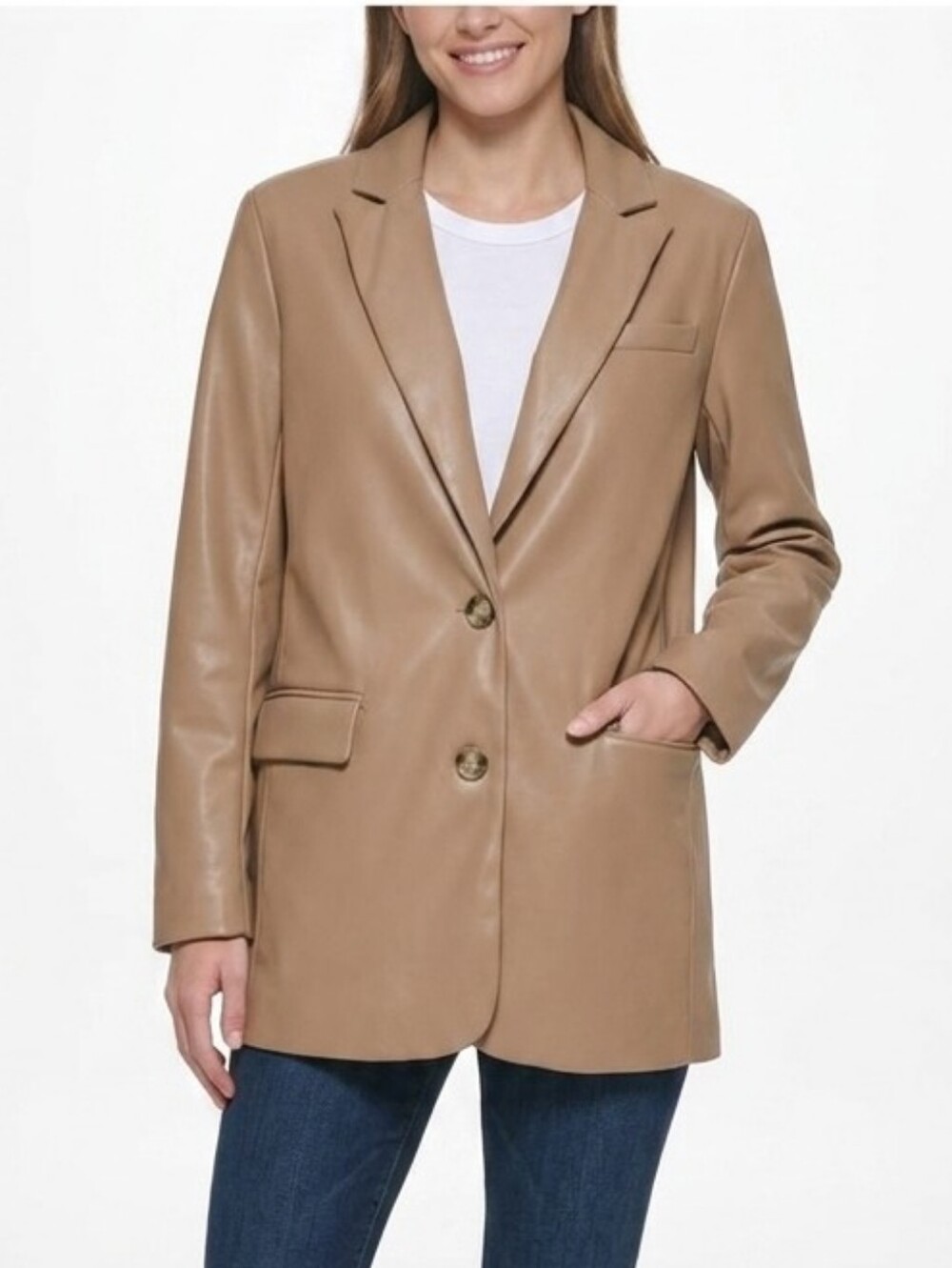 Joie Vegan Leather Blazer Coat